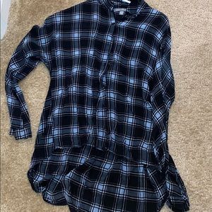 Plaid flannel with long back